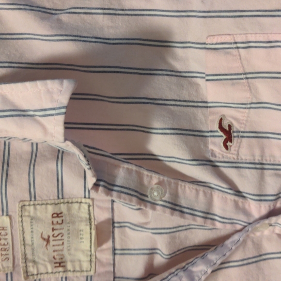 Pink Hollister Stretch Button Down *EUC* - Picture 4 of 7